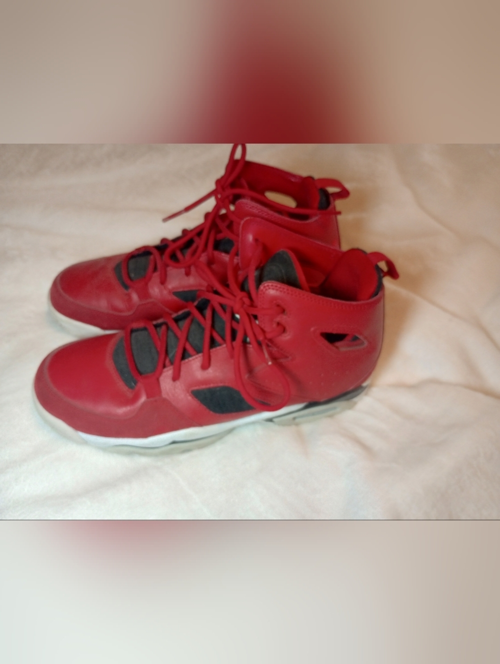 Jordan Flight Club Varsity Red Leather Athletic Gym Shoes Youth Size 7 Vintage